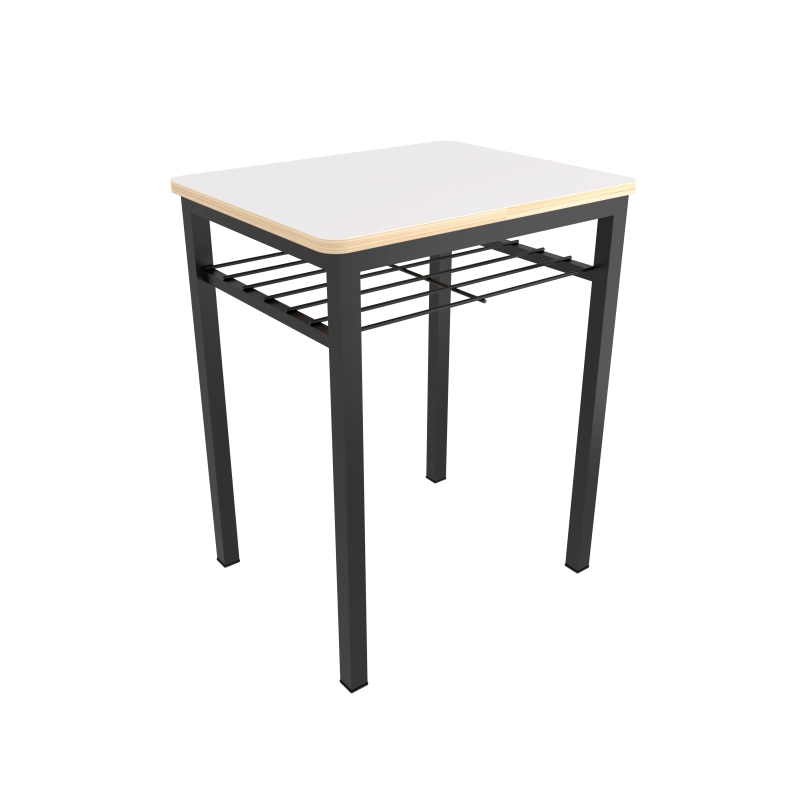 MRIP-005 MESA INDIVIDUAL RECTANGULAR 60X48X75CM CUB. TRIPLAY CON LAMINADO PLASTICO Y REJILLA PORTALIBROS - Image 1