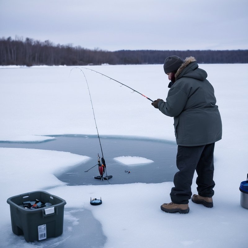 Ice fishing gamble game in Germany