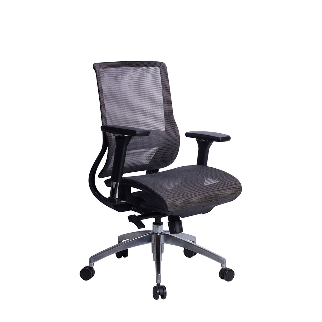 GCSDIR1511NE Silla directiva con respaldo y asiento en malla negra - Image 1