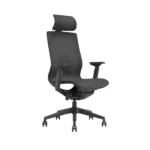 Silla directiva con respaldo y asiento en malla negra