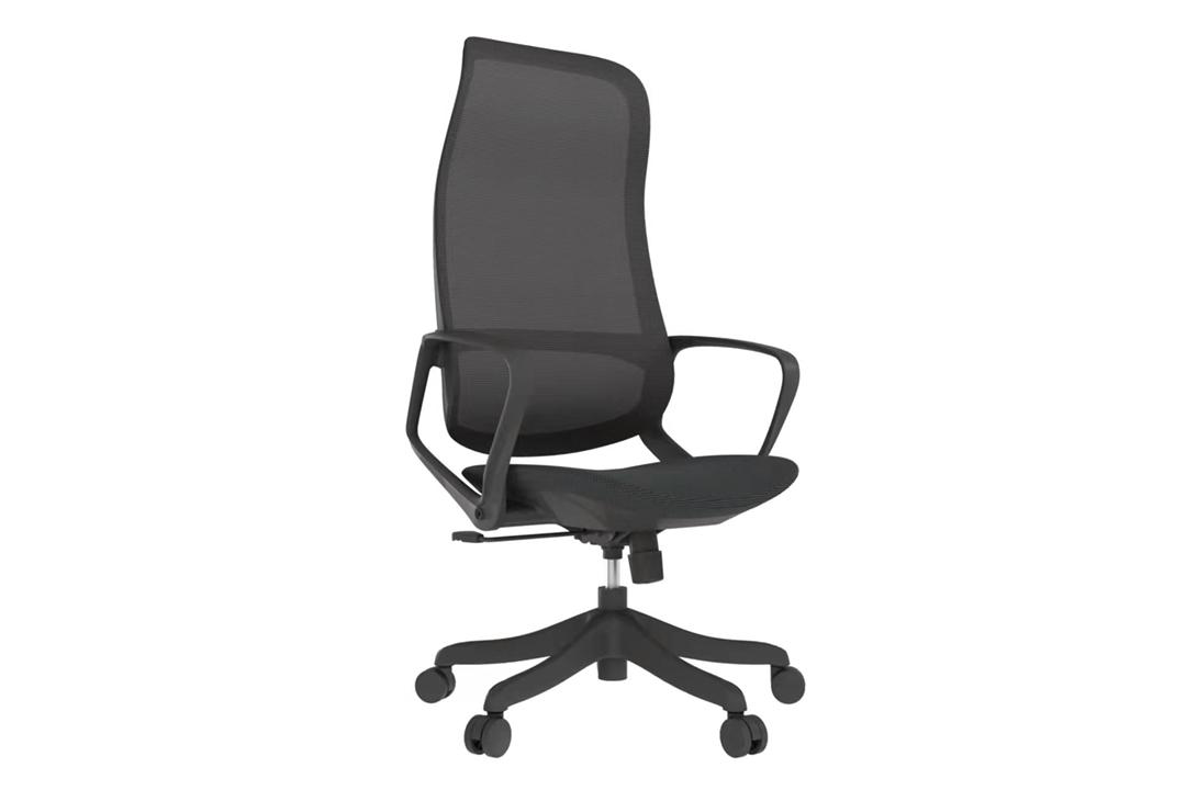 GCSEJE1300 Silla Ejecutiva en malla, tela y estructura negra con brazos abatibles - Image 1