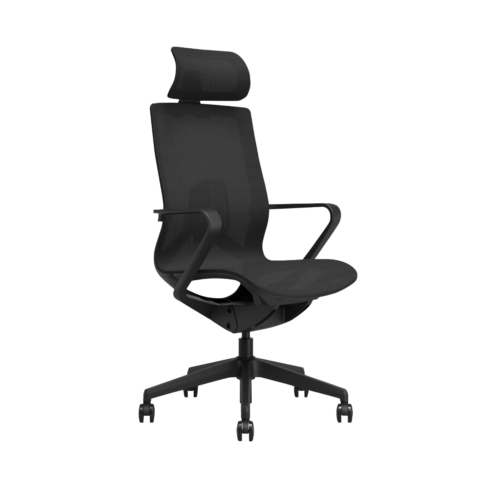 GCSOPE1631NE+GCSACC060NE Silla ejecutiva en malla y tela con cabecera - Image 1