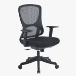 Silla Ejecutiva en malla negra con estructura negra