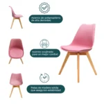 Set de 2 Sillas Frankfurt | Sillas Eames acojinadas para comedor - Image 2