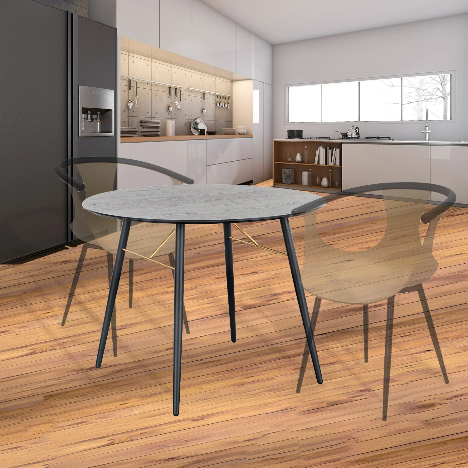 LIFESTYLE2_MESAONNO_NEGRO Mesa de Comedor Circular Onno - Image 1