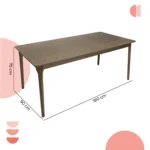 Mesa de Comedor Rectangular Madeira Chapa 180 - Image 4