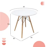 Mesa de Comedor Circular Oslo 80cm - Image 5