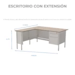 Escritorio Metálico con Extensión Lateral - Image 7